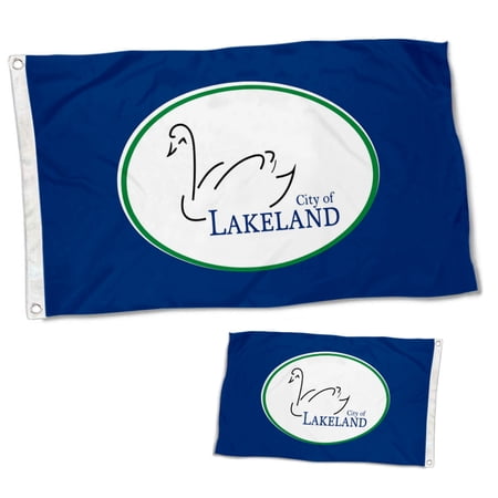 Dutern Double Sided City of Lakeland Flag Florida Flags Banner 3 Ply with Brass Grommets 3x5 Feet