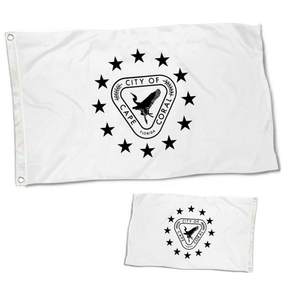 Dutern Double Sided City of Of Cape Coral Flag Florida Banner 3 Ply with Brass Grommets 2x3 Feet