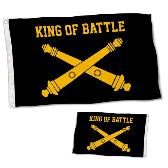 Dutern Double Sided Cross Cannon Artillery Flag King Of Battle US Army Flags Banner 3 Ply with Brass Grommets 12x18 Inch