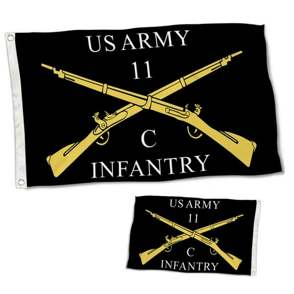 Dutern Double Sided Cross Rifle Infantry Flag Military Flags Banner 3 Ply with Brass Grommets 12x18 Inch