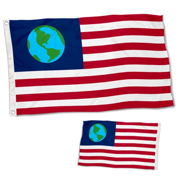 Dutern Double Sided Earth Re-Creation of The Earth Flag Banner 3 Ply with Brass Grommets 3x5 Feet