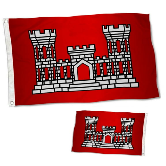 Dutern Double Sided Engineer Branch Flag Banner 3 Ply with Brass Grommets 12x18 Inch