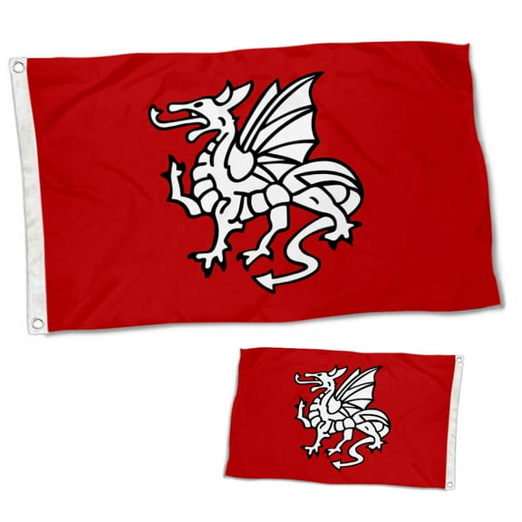 Dutern Double Sided English Pendragon Anglo Saxon Flag Banner 3 Ply with Brass Grommets 12x18 Inch
