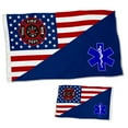 thumbnail image 1 of Dutern Double Sided First Responder Firefighter EMT Flag Banner 3 Ply with Brass Grommets 3x5 Feet, 1 of 4