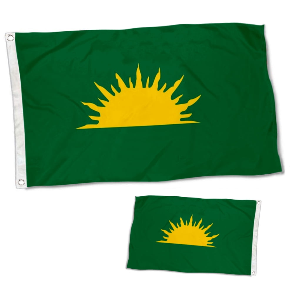 Dutern Double Sided Green Sunburst Flag Irish Green Sunburst Flag an