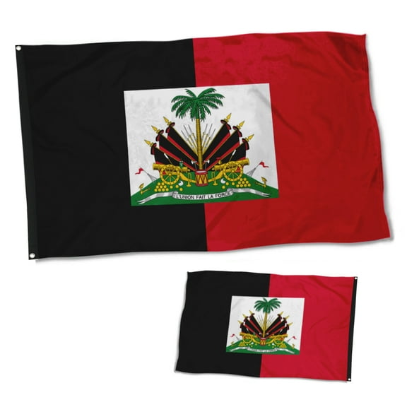 Dutern Double Sided Haiti 1964-1986 , Based on Image of Haiti Flag Banner 3 Ply with Brass Grommets 3x5 Feet