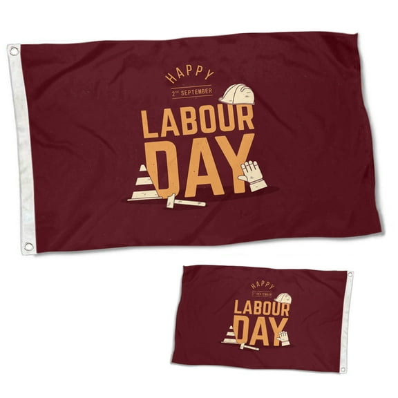 Dutern Double Sided Happy Labor Day Flag Banner 3 Ply with Brass Grommets 3x5 Feet 1180724