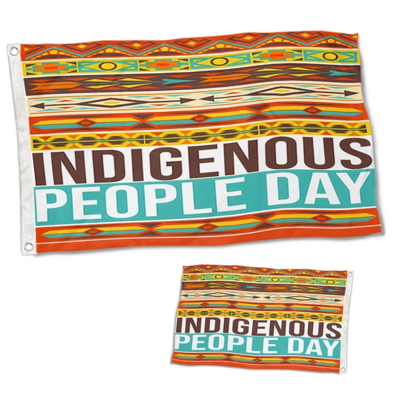 Dutern Double Sided Indigenous People Day Flag Banner 3 Ply with Brass Grommets 3x5 Feet