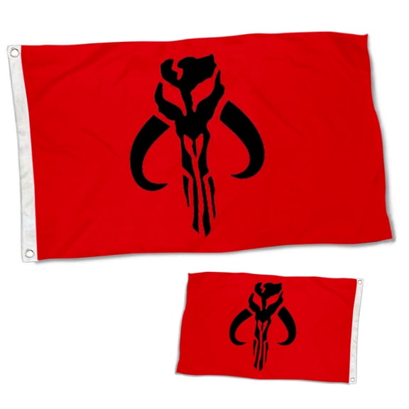 Dutern Double Sided Mandalorian Flag Banner 3 Ply with Brass Grommets 12x18 Inch