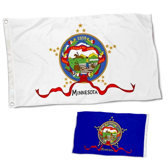 Dutern Double Sided Minnesota From 1893 to 1957 Flag Banner 3 Ply with Brass Grommets 3x5 Feet