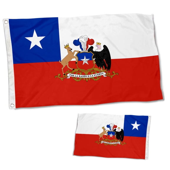 Dutern Double Sided Presidential of the Republic of Chile Flag Banner 3 Ply with Brass Grommets 3x5 Feet