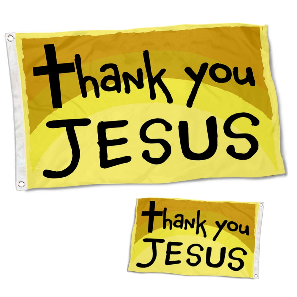 Dutern Double Sided Thank You Jesus Flag Banner 3 Ply with Brass Grommets 3x5 Feet