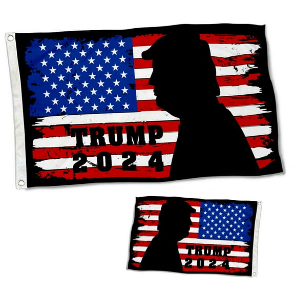 Dutern Double Sided Trump 2024 Flag Banner 3 Ply with Brass Grommets 12x18 Inch