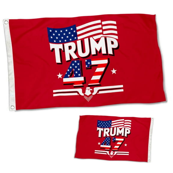 Dutern Double Sided Trump 2024 Flag Trump 47th Flags Banner 3 Ply with Brass Grommets 2x3 Feet