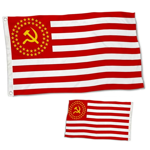 Dutern Double Sided United Socialist States of America 50 stars Flag Banner 3 Ply with Brass Grommets 3x5 Feet