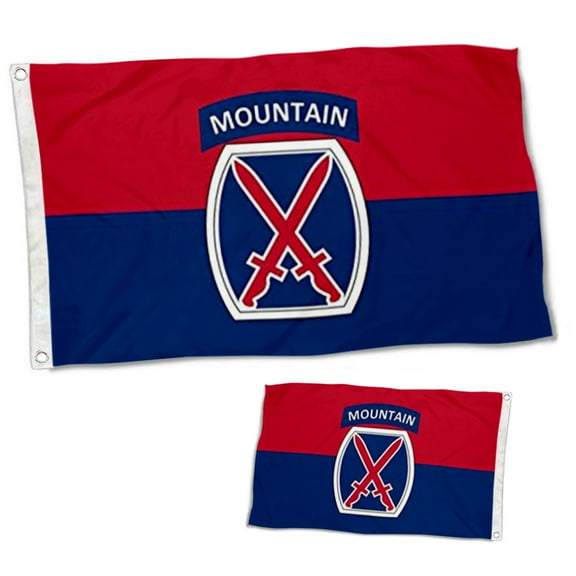 Dutern Double Sided United States Army 10th Mountain Division Flag Banner 3 Ply with Brass Grommets 3x5 Feet