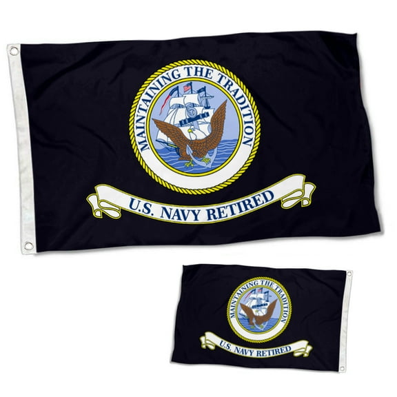 Dutern Double Sided United States Navy Retired Military Flag banner 3 Ply with Brass Grommets 3x5 Feet