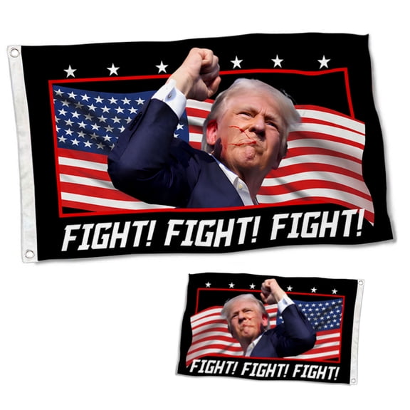 Dutern Double Sided Vote 2024 Fight Fight Fight Flag Shooting Fight Flags Banner 3 Ply with Brass Grommets 2x3 Feet