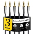 thumbnail image 1 of Dutevolns 3.5mm Audio Cable 3-Pack[1.6ft], Nylon Braided Hi-Fi Sound Aux Cable , Audio Auxiliary Male to Male Cord for Headphones, Car, Home Stereos, Speaker, iPhone, iPad, iPod, Echo, 1 of 10