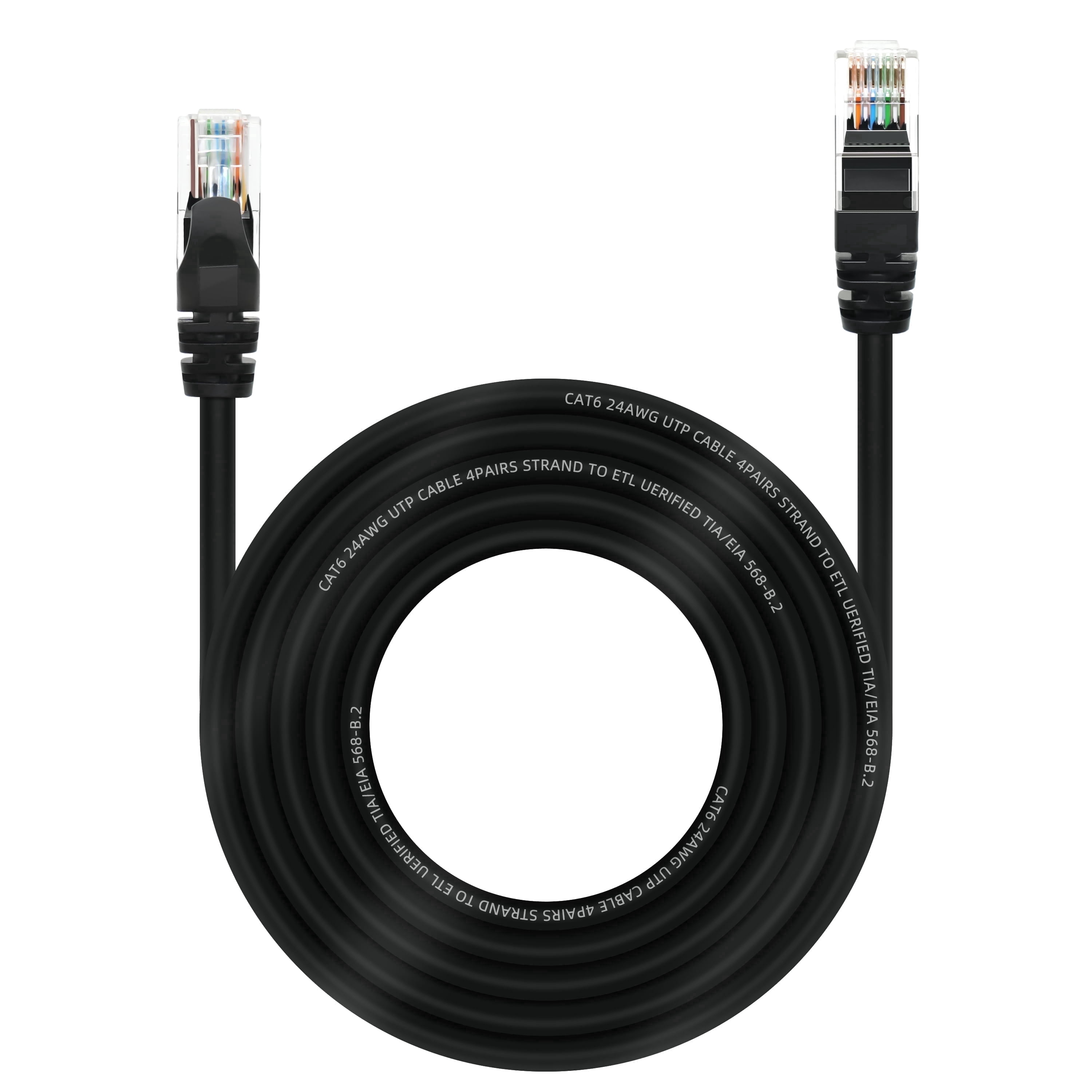 Dutevolns Cat 6 Ethernet Cable 164 Ft, Cat 6 Cable Outdoor&Indoor, High Speed 1Gbps Internet Network Cable, Cat6 Ethernet Patch Cable Long, Computer LAN Cable for Router, Modem, PS4/5