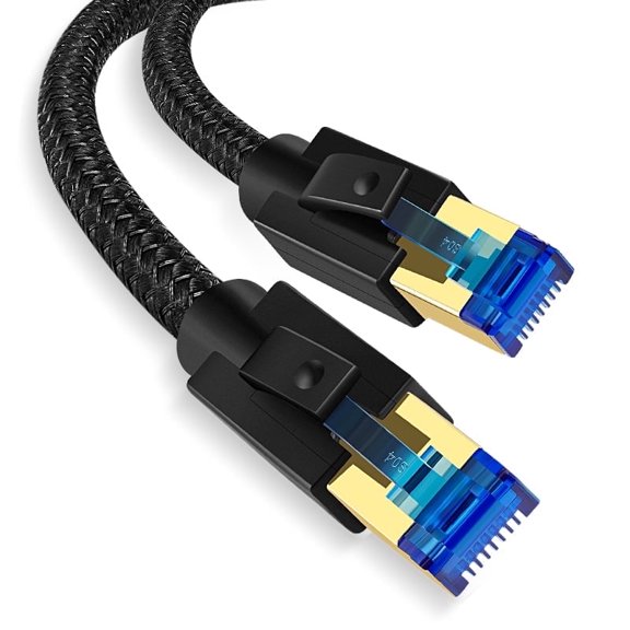 Dutevolns Cat 8 Ethernet Cable 16.4 ft, High Speed Braided 40Gbps 2000Mhz Network Cord Cat8 RJ45 Shielded Indoor Heavy Duty LAN Cables Compatible for Gaming PC PS5 Modem Router