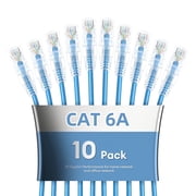 Dutevolns Cat6A Ethernet Patch Cable 1.64 ft, 10-Pack Slim 32AWG RJ45 Cord, 10Gbps 550MHz Pure Copper for Network Devices