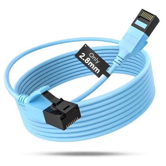 Cat6a Ethernet Cable Slim 16.4ft Outdoor&Indoor, 32AWG Pure Copper Cat6 Internet Cable for Waterproof & Direct Burial, Flexible Ethernet Cable 10G 500MHZ, Cat 6A Network cable forPC /Router/Modem