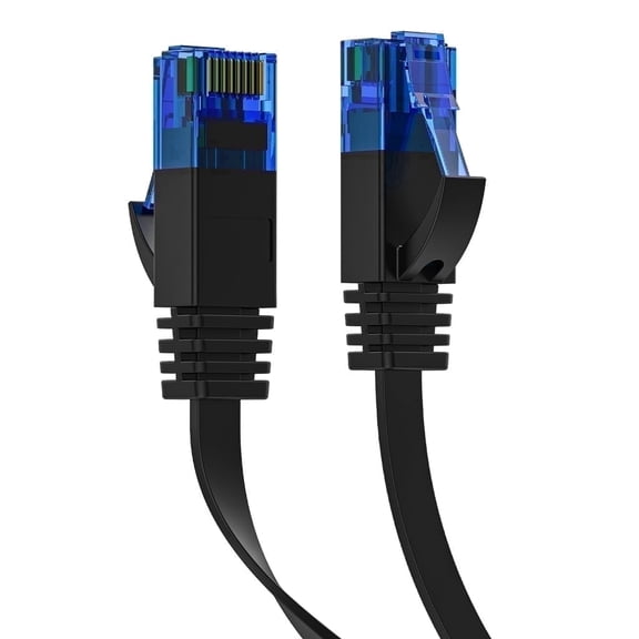 Dutevolns Cat 6 Ethernet Cable 26.24 ft High Speed RJ45 Internet Cable for Outdoor & Indoor Support CAT6 Network Solid Slim Flat Black Computer LAN for PC /Router/Modem