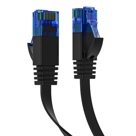 Dutevolns Cat 6 Ethernet Cable 9.84 ft High Speed RJ45 Internet Cable for Outdoor & Indoor Support CAT6 Network Solid Slim Flat Black Computer LAN for PC /Router/Modem