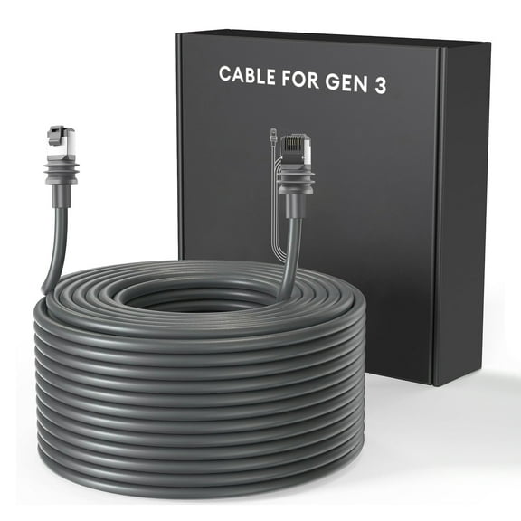 Dutevolns Starlink Cable Gen 3 Cable 50FT, Upgraded Waterproof Satellite Replacement Standard V3 Cord, for Starlink Rectangular Satellite Gen 3 Cable Extension Accessories, Gray