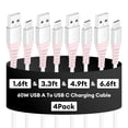thumbnail image 1 of Dutevolns USB C Cable, 4 Pack(1.6/3.3/4.9/6.6ft) Type C Charging Cords, Nylon Braided 3A  Plug and Play Cable Compatible with IPhone 16/15, Samsung Galaxy, 1 of 10