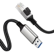 Dutevolns USB to Ethernet Adapter 6.6FT, USB A 3.0 Male to RJ45 Nylon Cord Male Cable Directly Connected Gigabit LAN Network, Compatible for MacBook Pro, iPad Pro, Smartphone, Laptop, PC