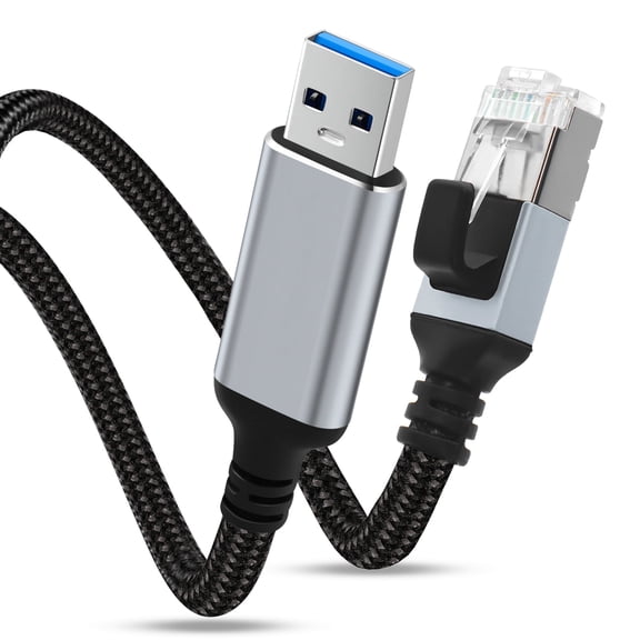 Dutevolns USB to Ethernet Adapter 6.6FT, USB A 3.0 Male to RJ45 Nylon Cord Male Cable Directly Connected Gigabit LAN Network, Compatible for MacBook Pro, iPad Pro, Smartphone, Laptop, PC
