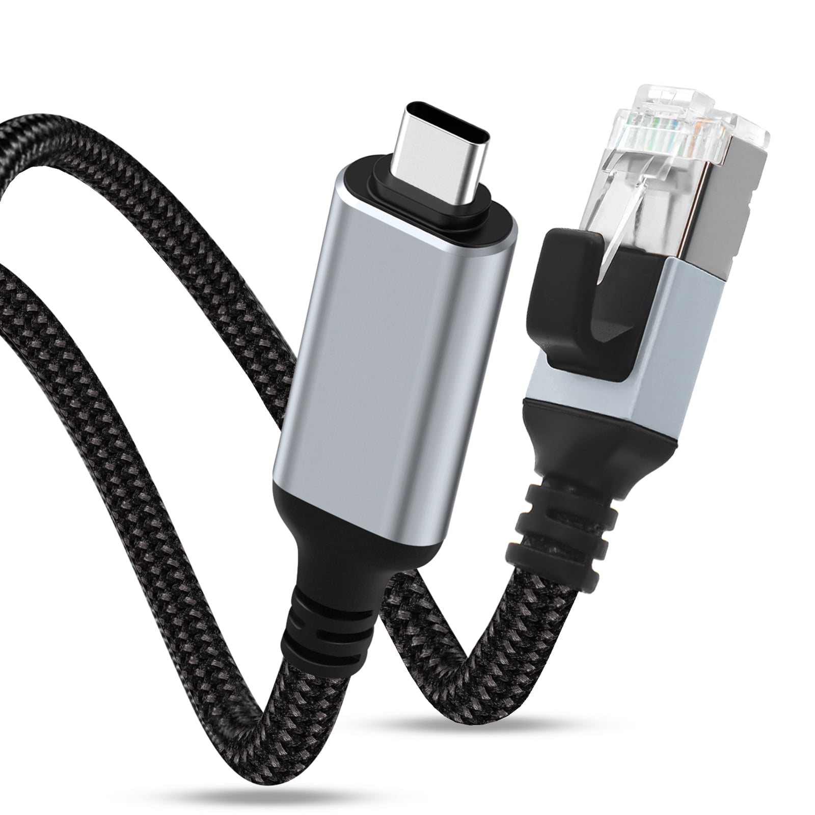 Dutevolns USB to Ethernet Adapter 6.6ft, USB C to RJ45 Nylon Braided  Male Cable Directly Connected Gigabit LAN Network, Compatible for MacBook Pro, iPad Pro, Smartphone, PC