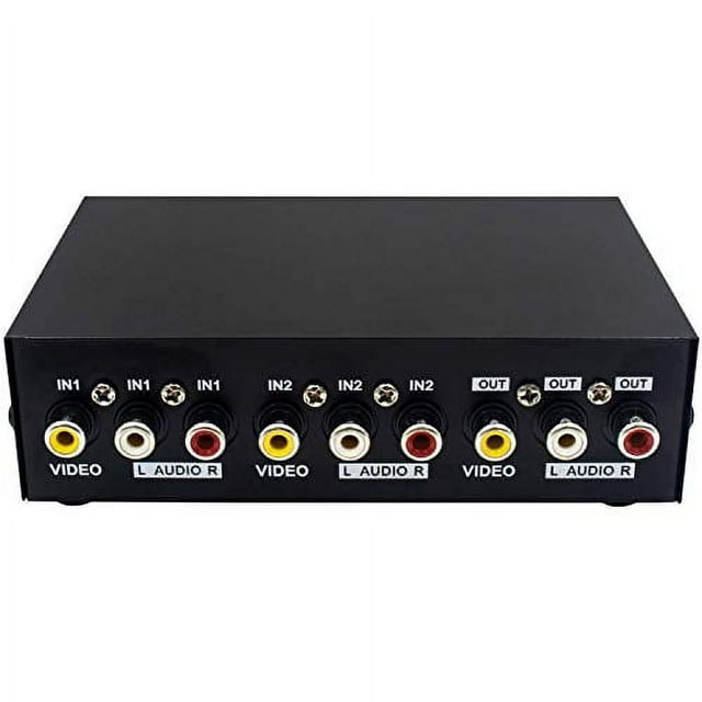 Duttek RCA Switch Box, 2 Port AV Switch Box, AV Selector Switch 2 in 1 Out Composite Video L/R Audio RCA Selector Box AV Switch Box Component RCA Switcher for DVD STB Game Consoles