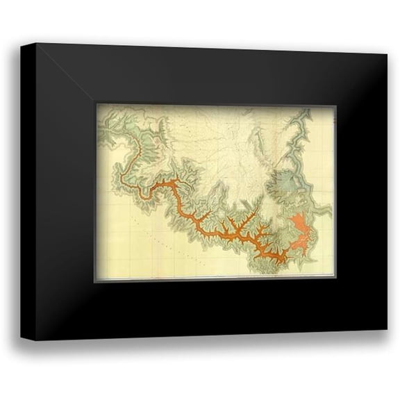 Dutton, Clarence 14x11 Black Modern Framed Museum Art Print Titled - Grand Canyon - ComVintageite: Geologic map, S. pt. Kaibab Plateau. I-IV, 1882