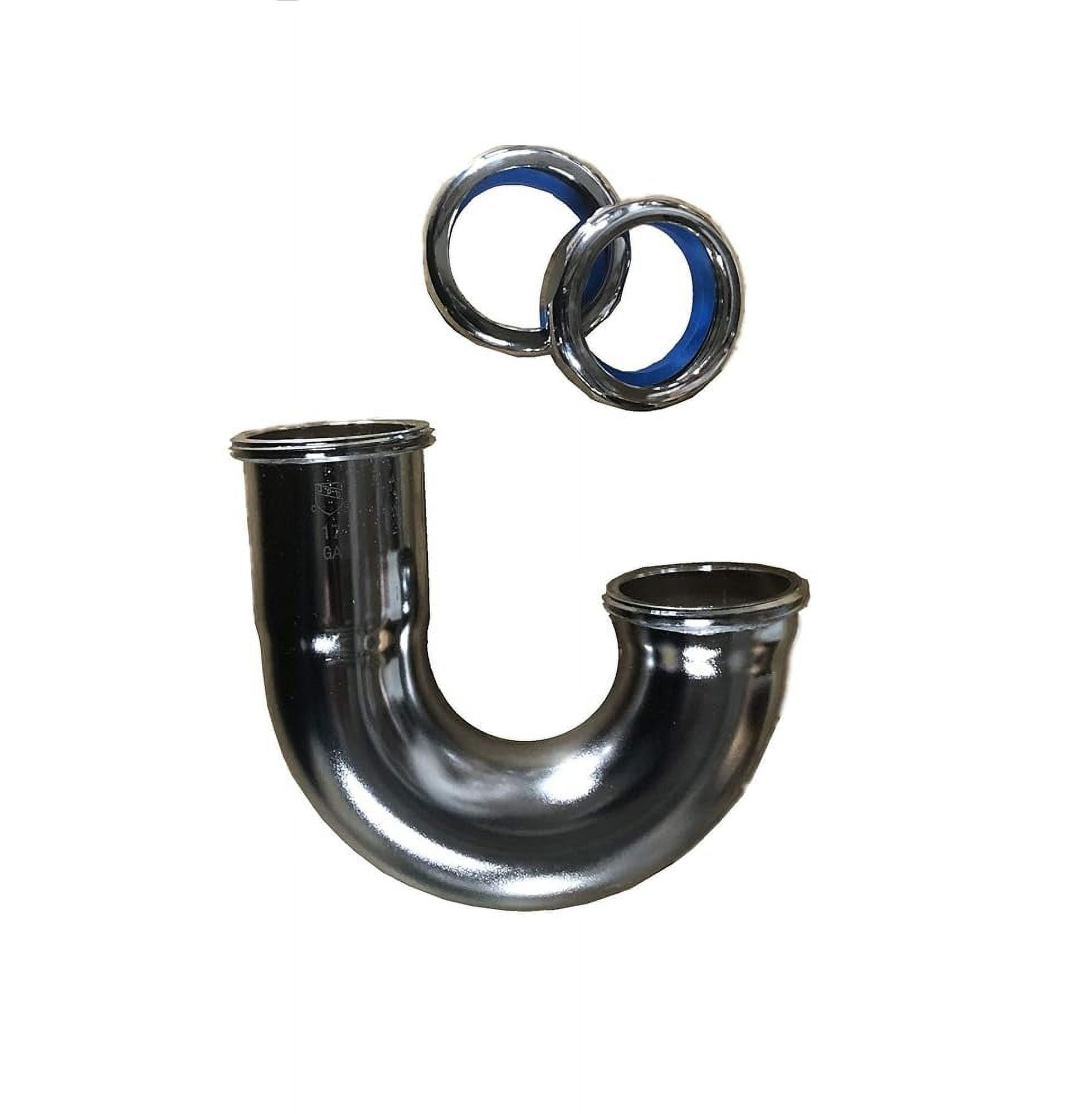 Duty 17 Gauge Low Profile Sink Trap J Bend Thick Brass Tubular W/Brass