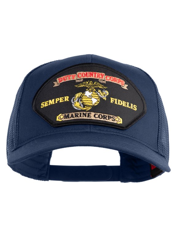 Duty Country Corps Semper Fidelis Patched Solid Cotton Twill Mesh Prostyle Cap - Navy OSFM