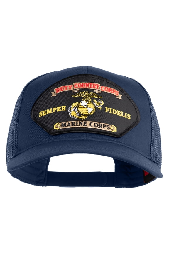 Duty Country Corps Semper Fidelis Patched Solid Cotton Twill Mesh Prostyle Cap - Navy OSFM
