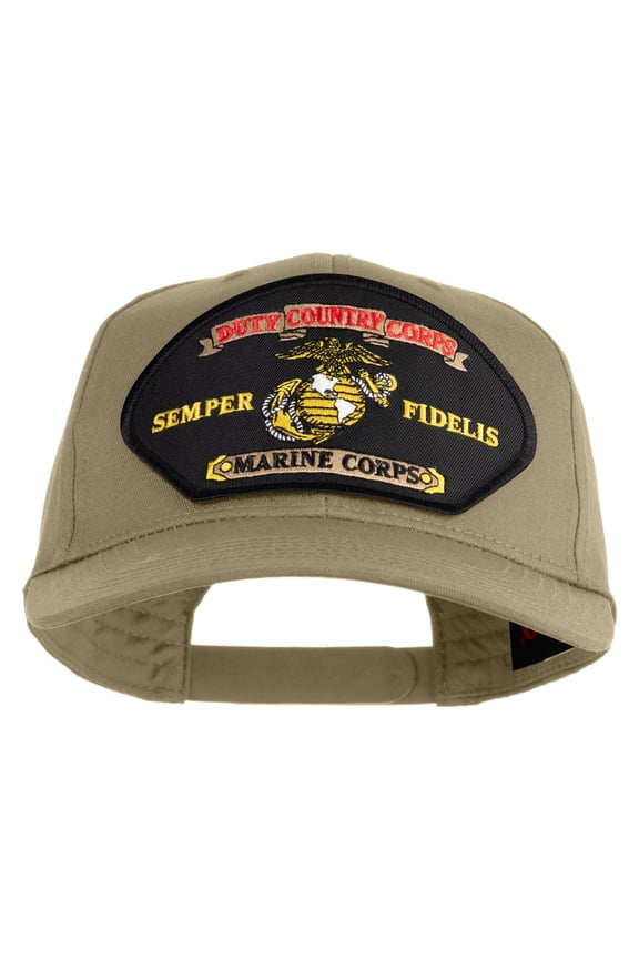 Duty Country Corps Semper Fidelis Patched Solid Cotton Twill Pro Style Cap - Khaki OSFM