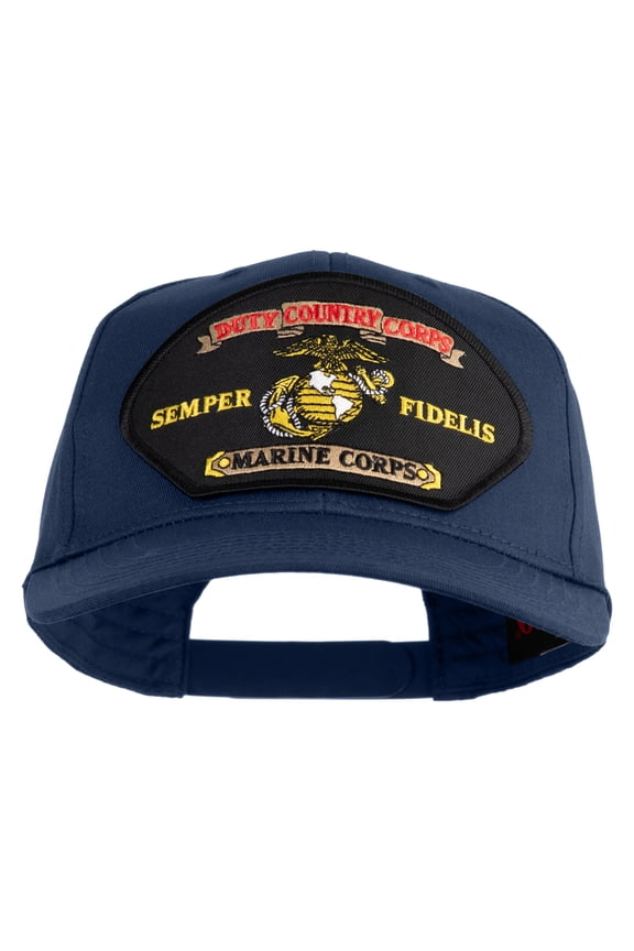 Duty Country Corps Semper Fidelis Patched Solid Cotton Twill Pro Style Cap - Navy OSFM