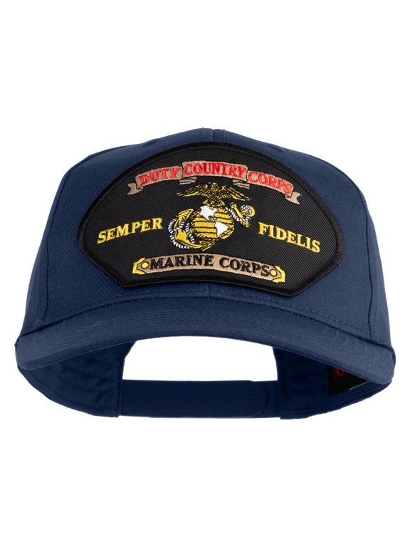 Duty Country Corps Semper Fidelis Patched Solid Cotton Twill Pro Style Cap - Navy OSFM