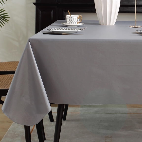 Duty Vinyl Tablecloth with Flannel Backed, Waterproof Oil-Proof Plastic Table Cloth, Wipeable Spill-Proof PVC Table Cover for Dinner Outdoor Picnic