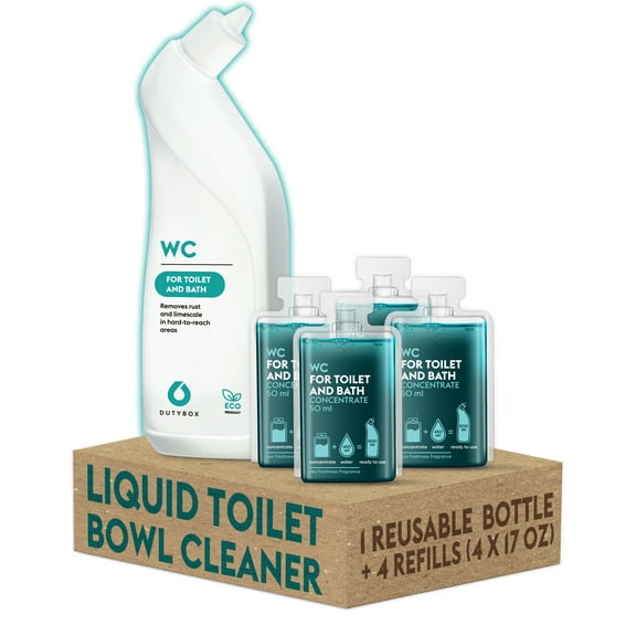 DutyBox WC - Liquid Toilet Bowl Cleaner (1 Spray Bottle With 4 Capsule Packs)