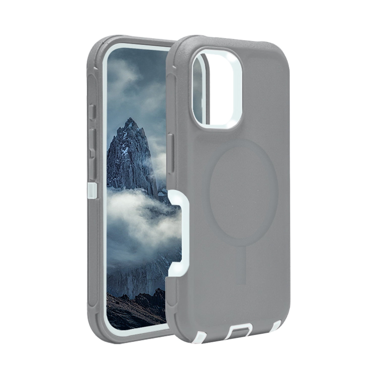 Duual Pro Armor Case with MagSafe Compatibility for iPhone 17 Pro - Gray & White