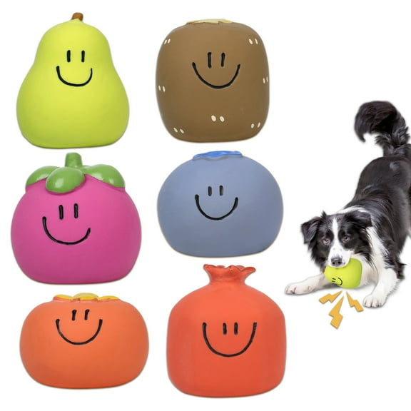 Duuclume 6 Packs Rubber Chew Toys, Dog Squeaky Toys, Molar Clean Teeth Puppy Teething Toys