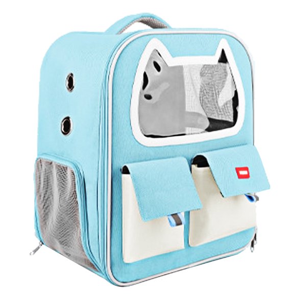 Duuclume Cat Carrier Backpack,Cat Large Pet Backpack with Storage Pocket for Small Dog Cat Puppy Kitten Blue
