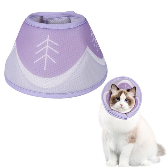 Duuclume Cat Cone Collar, Adjustable Cat Recovery CollarPurple S