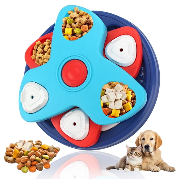 Duuclume Dog Puzzle Feeder Toys, Interactive Dog Toys 3-layers Enrichment Toy, Treat Dispenser Slower Feeder, Navy