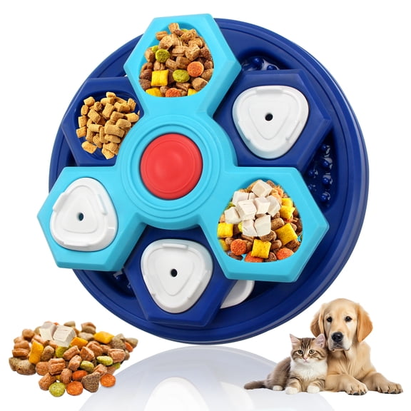 Duuclume Dog Puzzle Toys, 3-Layers Treat Dispenser Slow Feeder, Interactive Dog Enrichment Toys, Navy